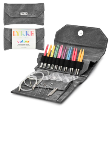 Lykke  3.5" Interchangeable Needle Set in Grey Denim