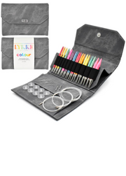 Lykke 5" Interchangeable Needle Set in Grey Denim