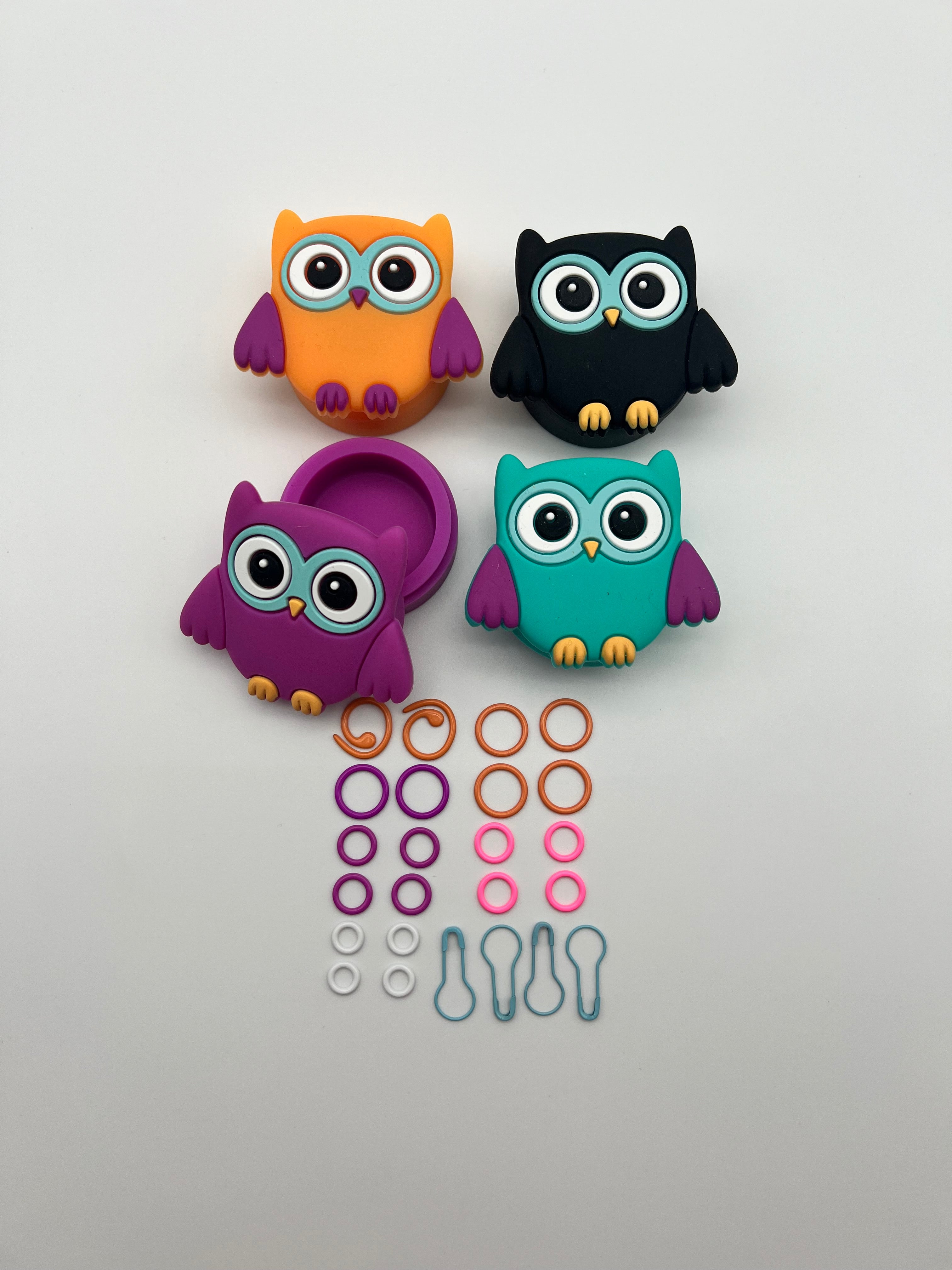 Owl Container + Stitch Markers