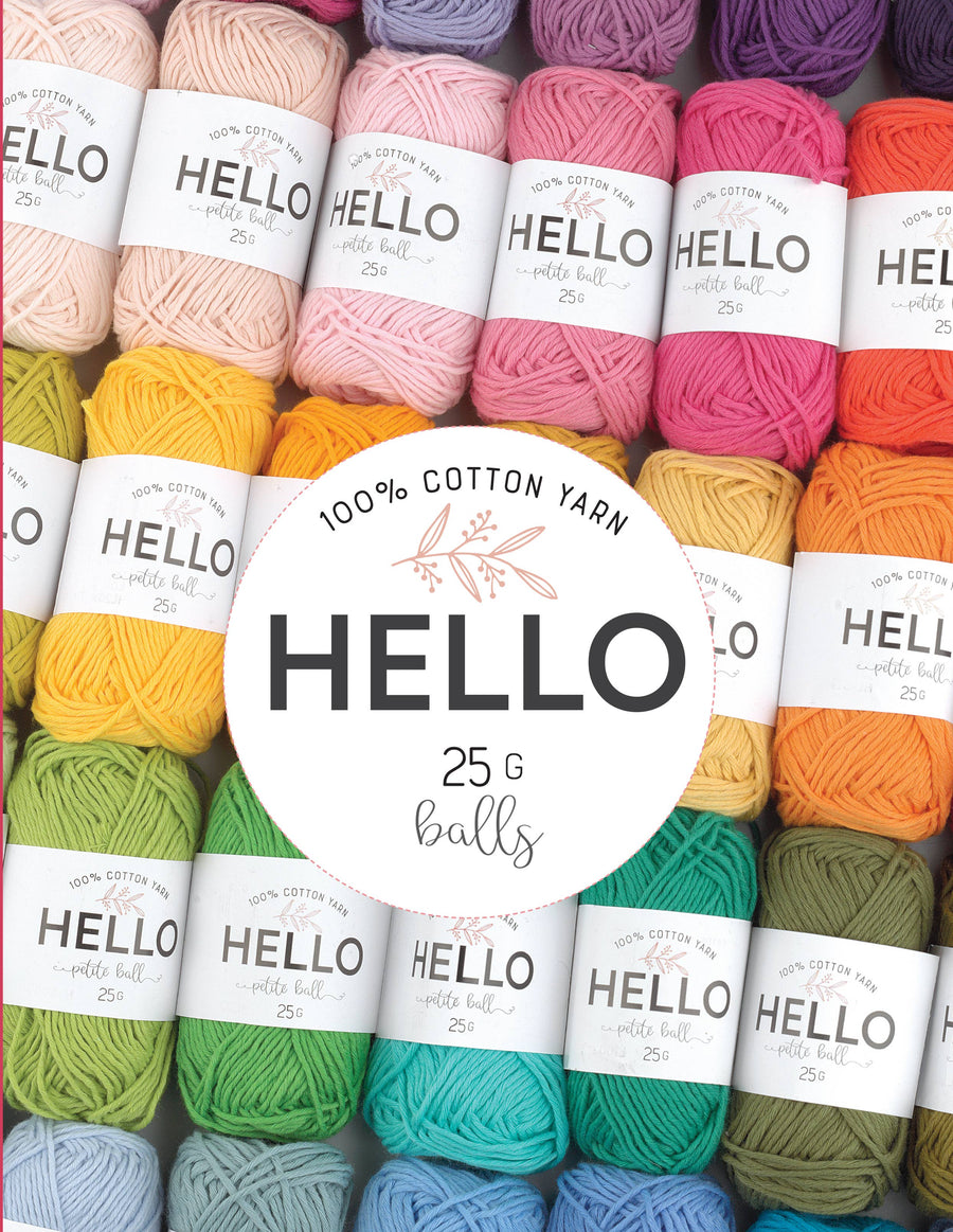 HELLO 100% Cotton 25g Amigurumi Yarn Pack of 10 balls