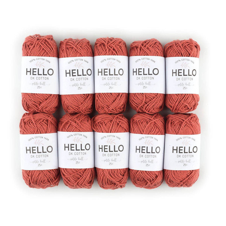 HELLO 100% Cotton 25g Amigurumi Yarn Pack of 10 balls
