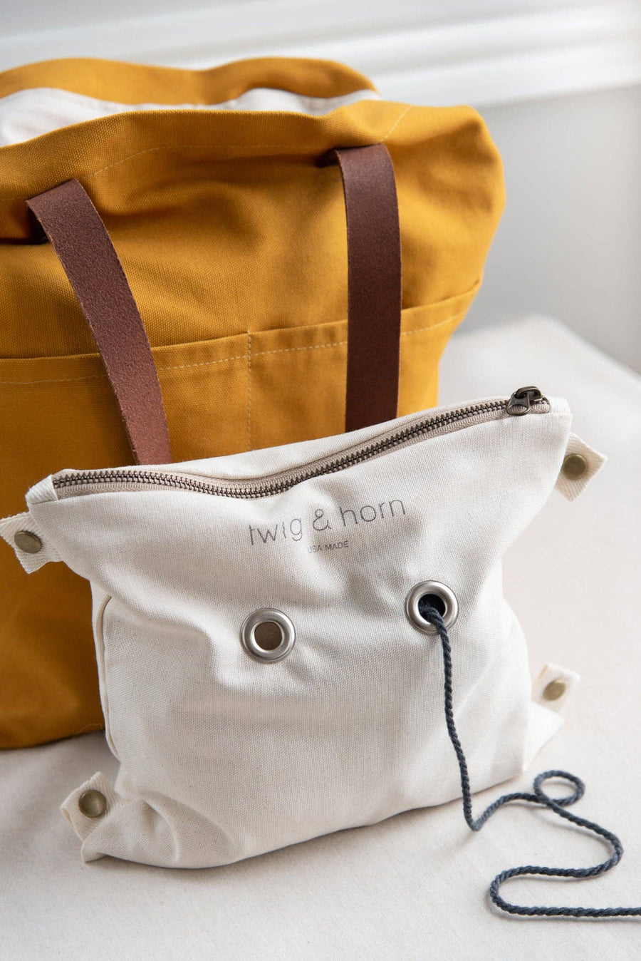 Canvas crossbody project tote