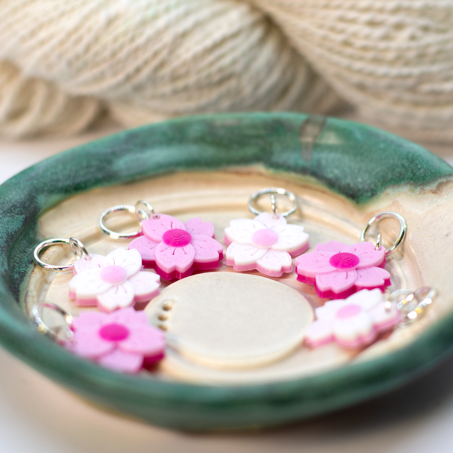 Stitch Markers Cherry Blossoms