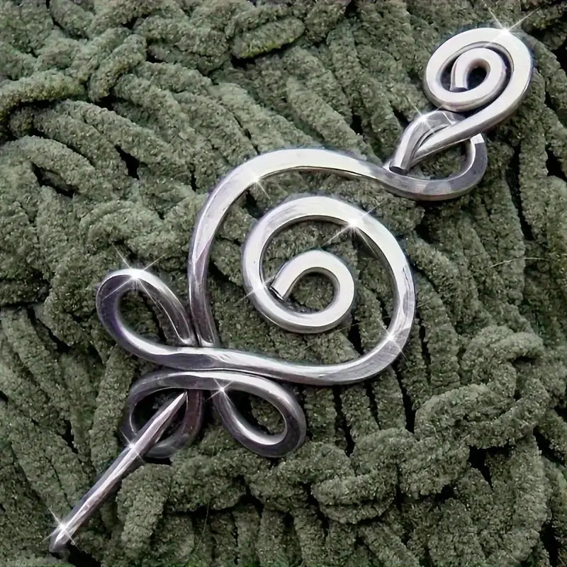 Silver Swirl Shawl Pin
