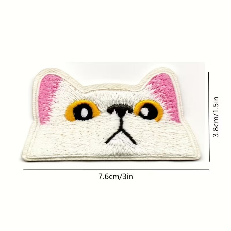 White Peeking Cat Patch