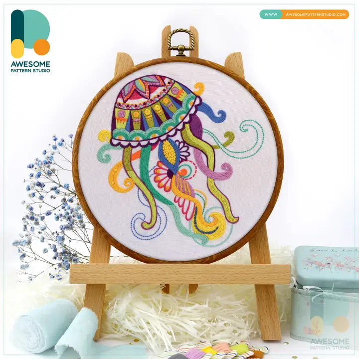 Mandala Jellyfish Embroidery Kit