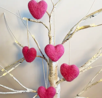 Felted Heart Ornament