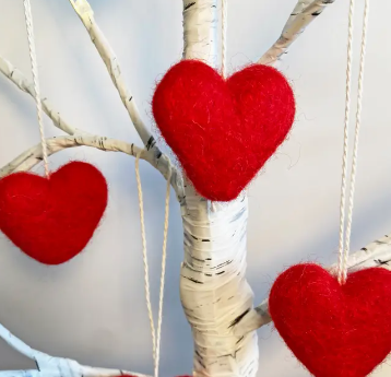 Felted Heart Ornament