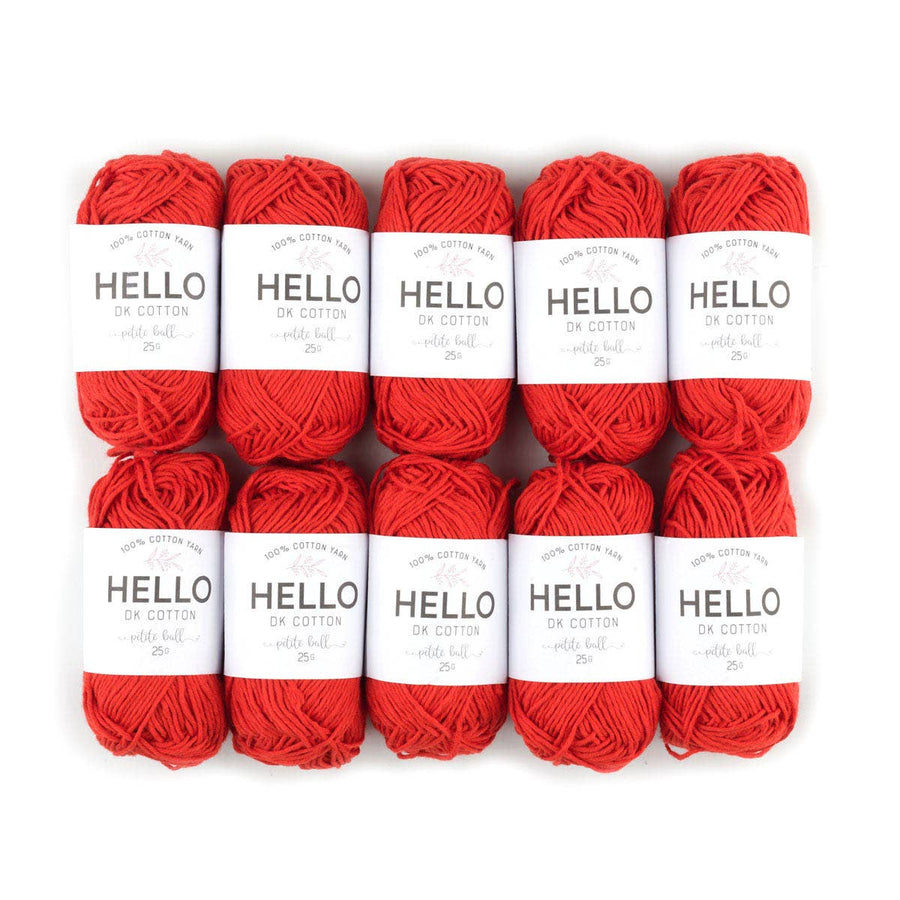 HELLO 100% Cotton 25g Amigurumi Yarn Pack of 10 balls