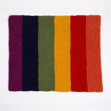 Rainbow Blanket Knitting Kit Bright