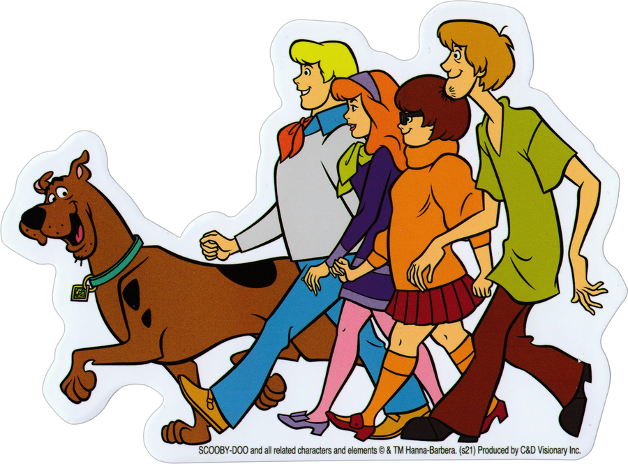 Sticker - Scooby Doo - Gang On A Walk - 1980s Kids Cartoon