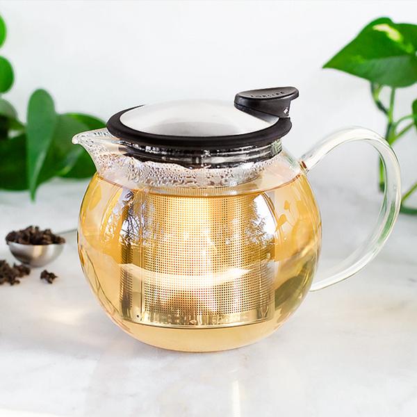 Glass Teapot with Stainless Steel Infuser Basket (25 oz.)